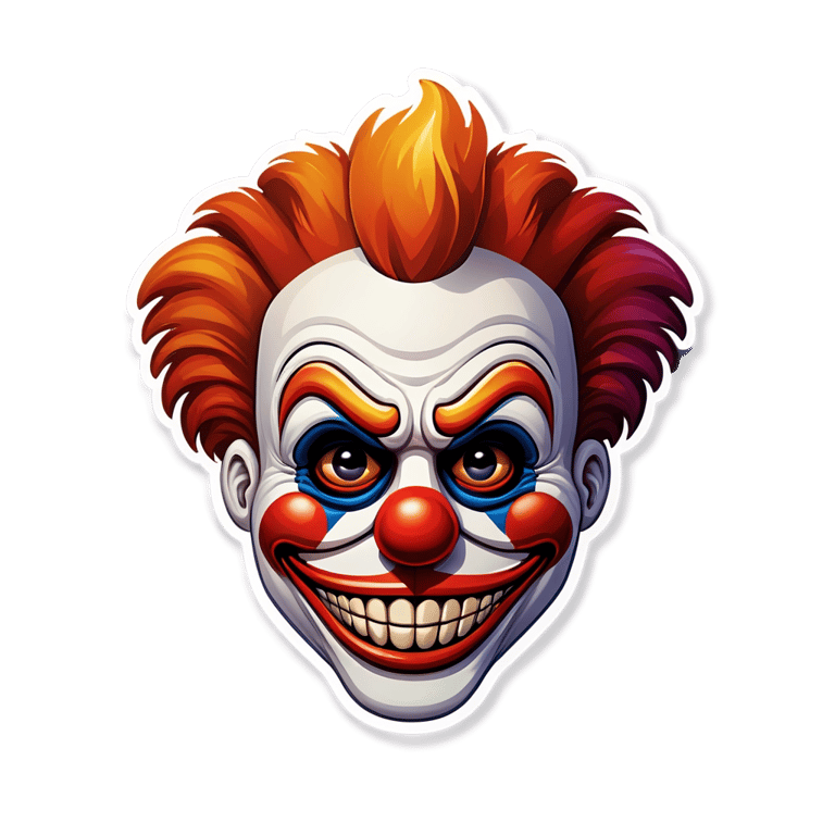 genmoji: no eyes no mouth emoji. Clown makup.