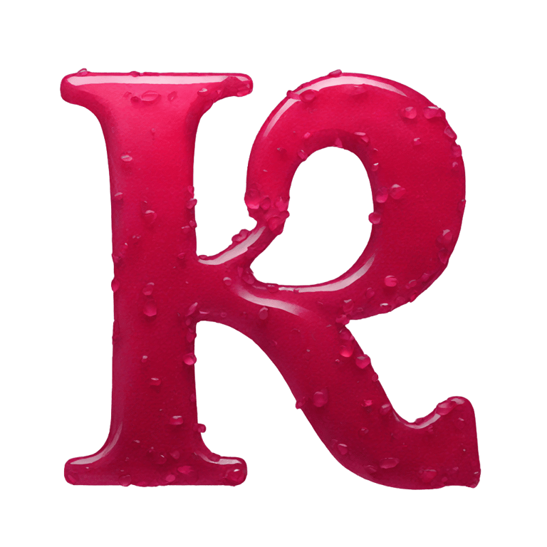 絵文字：Letter r made out of ruby paint