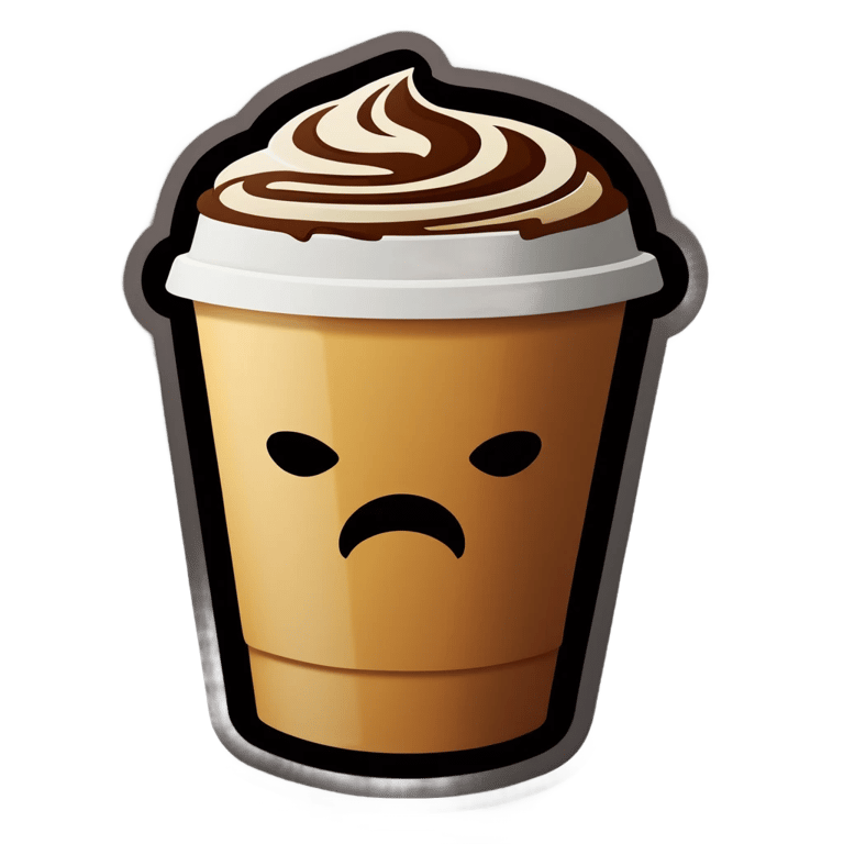 genmoji: sad coffee cup