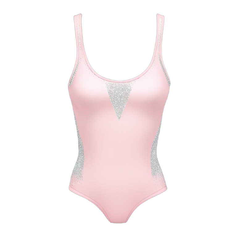genmoji: make a leotard that is light pink with silver diamonds around the neck line tank top