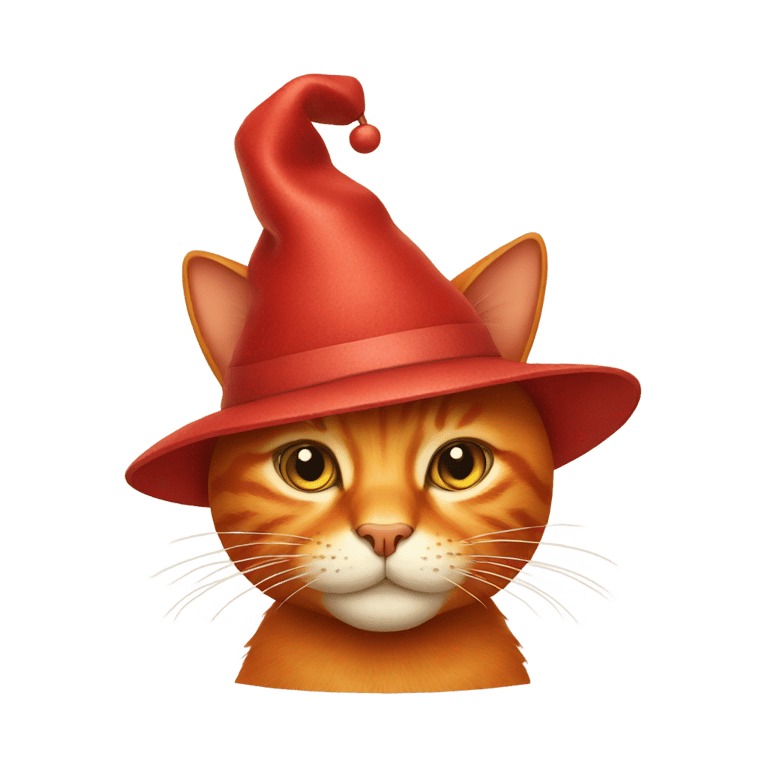 genmoji：一只戴着帽子的红猫