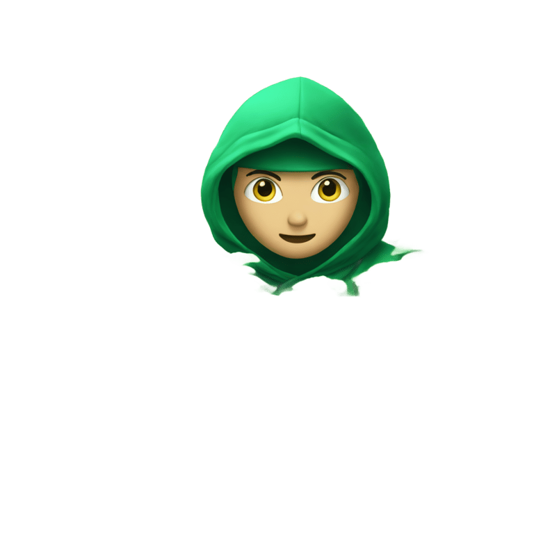 genmoji：a ninja hiding behind a mint field