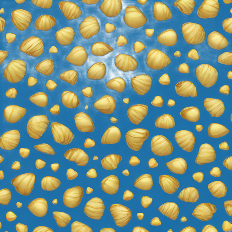 genmoji : Cœur de coquillage bleu et or