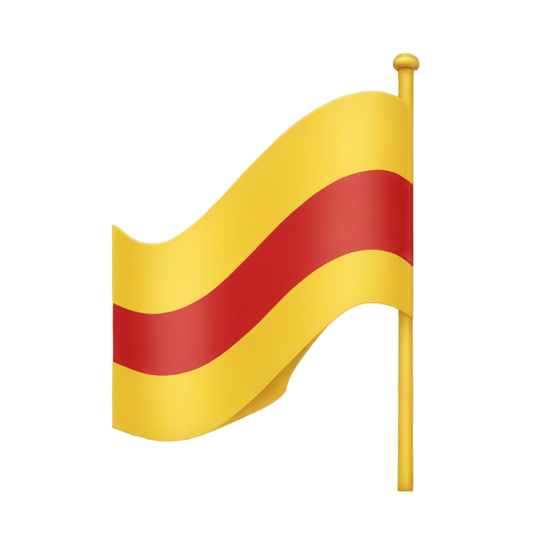 genmoji : Un drapeau dont la couleur de base est jaune avec quatre bandes horizontales rouges.