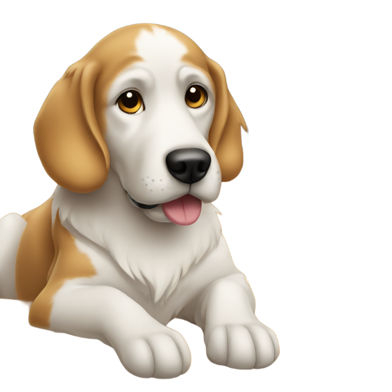 genmoji: Kind dog at the computer