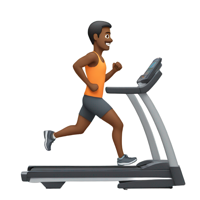genmoji：Treadmill with man