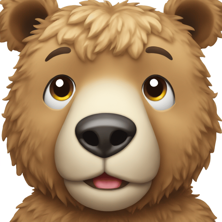 絵文字：A cuddly bear with intense love
