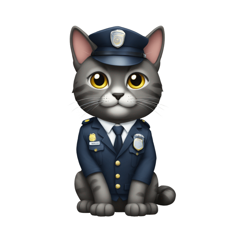 絵文字：警察猫スーツ