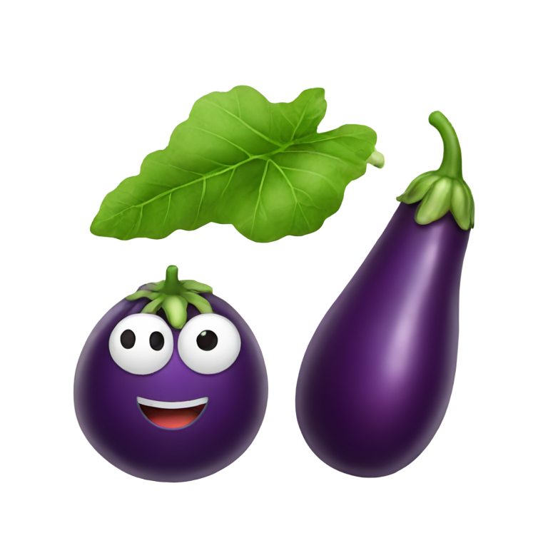 genmoji : Aubergine et ver de terre