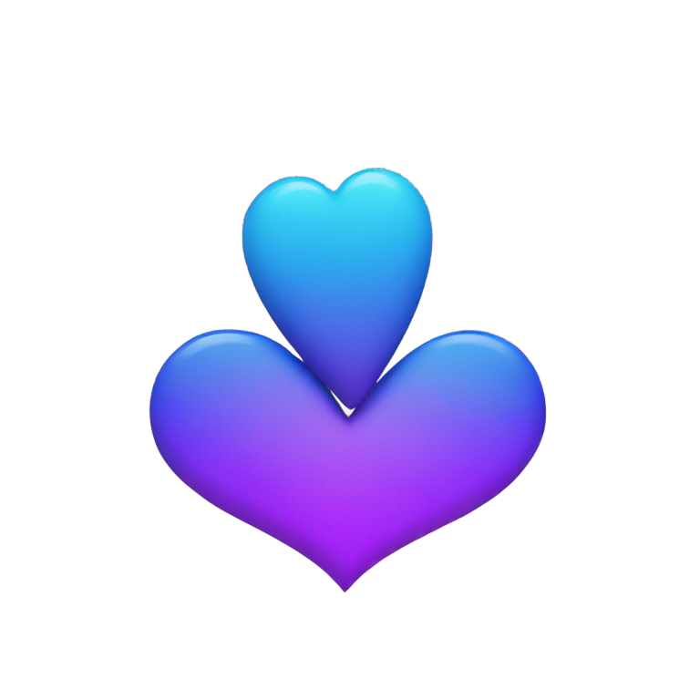 genmoji: blue and purple heart