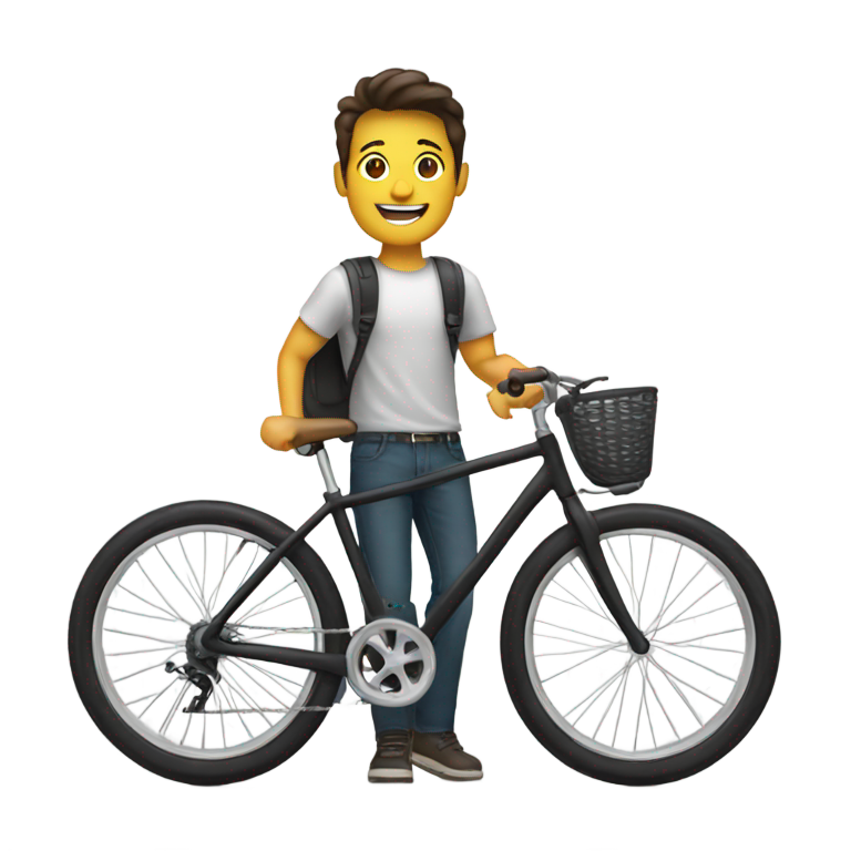 genmoji：一个骑自行车的家伙看着我并挥手