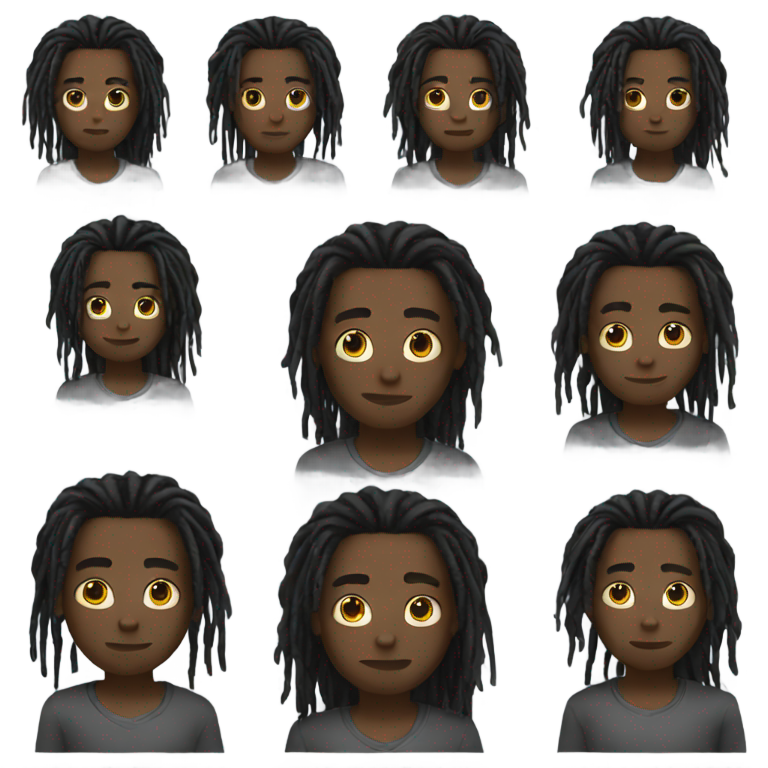 genmoji: A boy with dreads and dark
