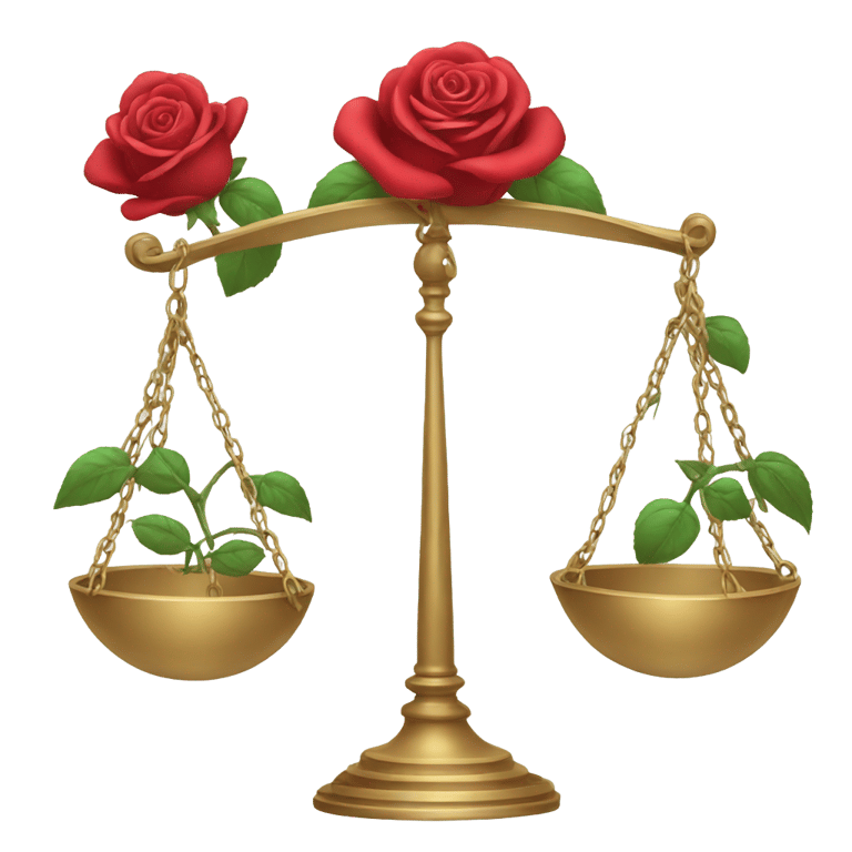 絵文字：roses balancing in scales