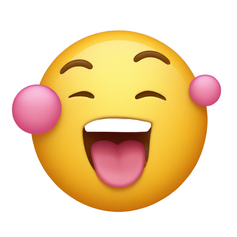 genmoji：侧脸吐舌微笑