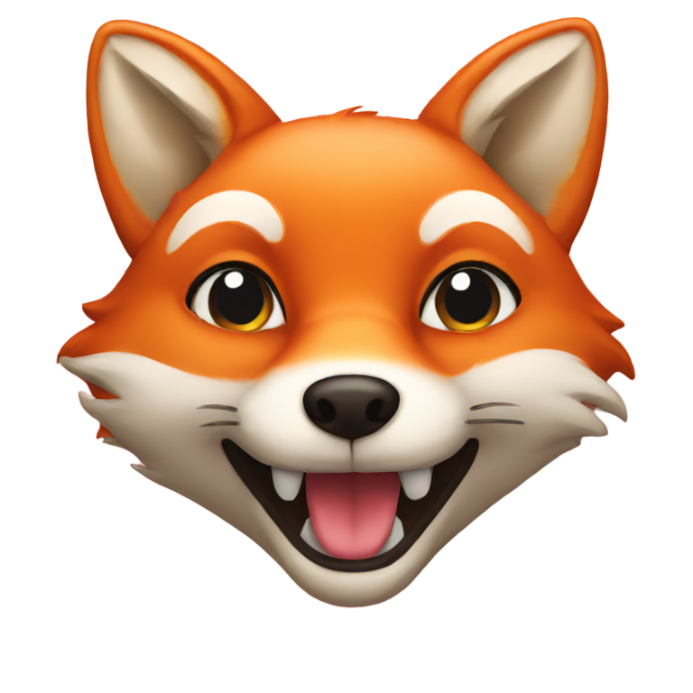 genmoji : Émoji renard avec un sourire en coin