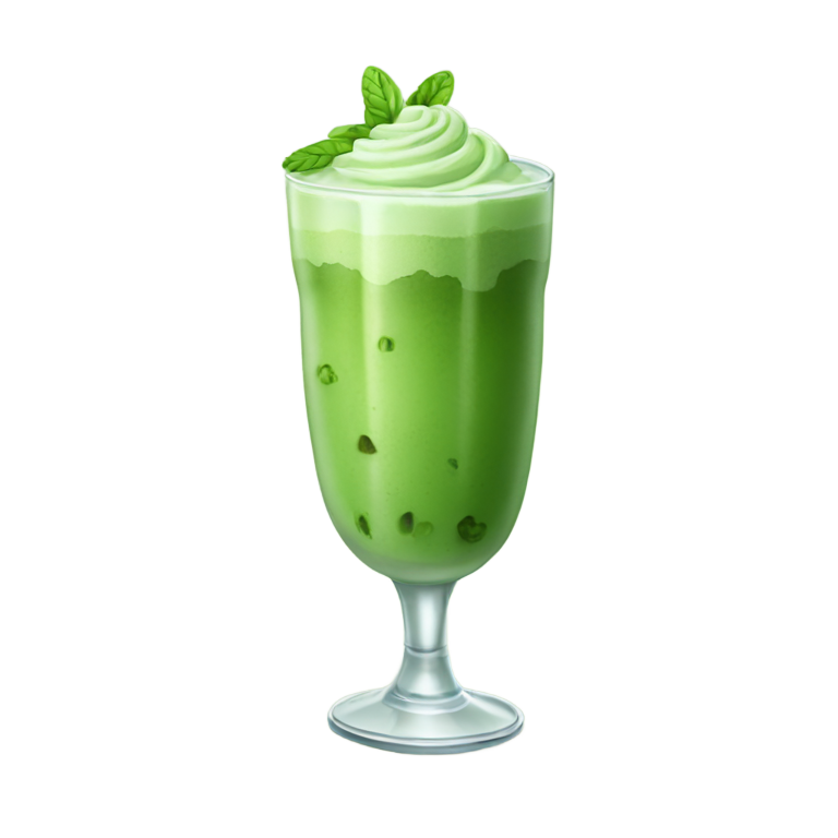 絵文字：アイスクリームなしの抹茶ラテグラス