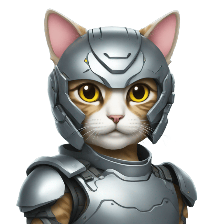 genmoji: cat with cyber armor