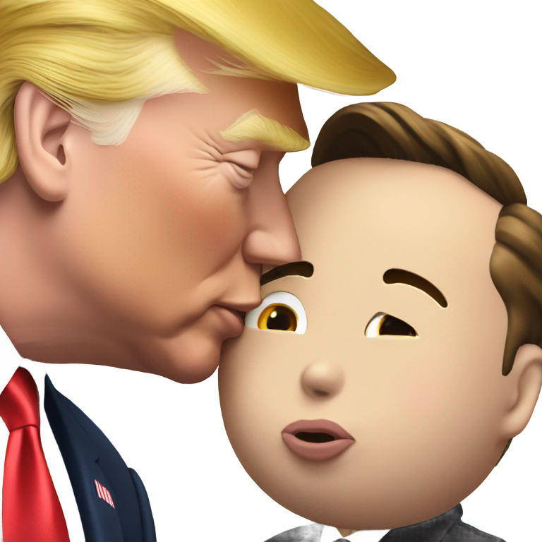 genmoji：埃隆·马斯克和唐纳德·特朗普接吻，两人均怀孕