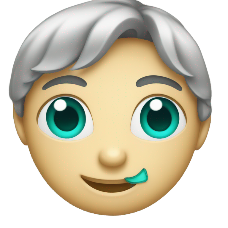 絵文字：“Smiling emoji face with teal hearts as eyes, like 😍 but with 🩵”