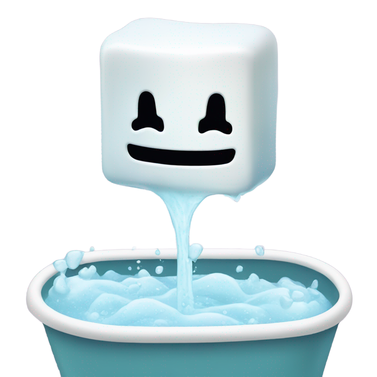 genmoji：Marshmello washing his mouth with soap