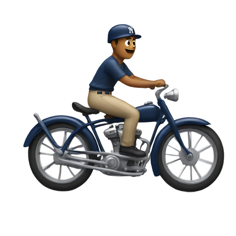 genmoji: Yankee on a bike