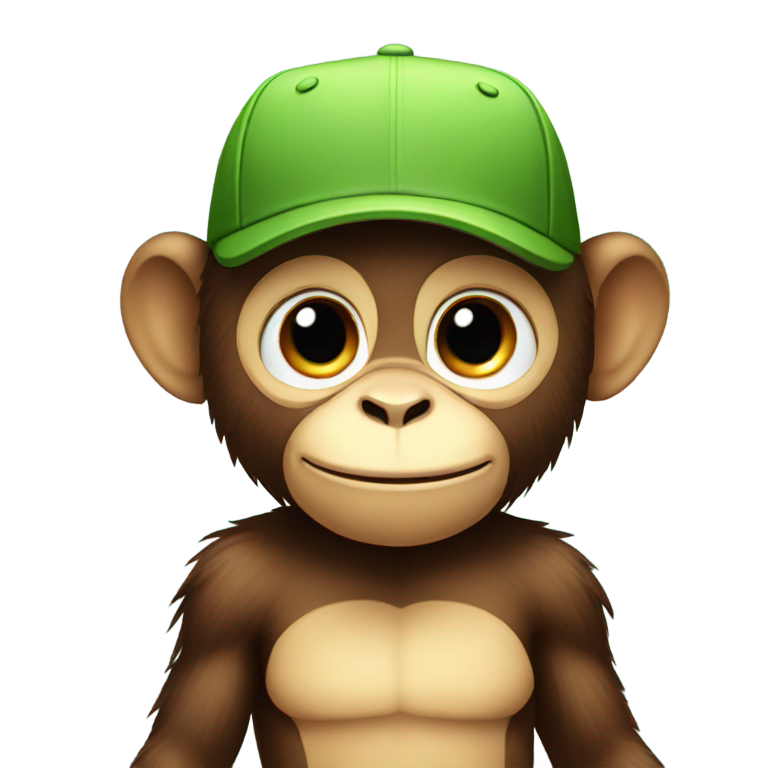 genmoji : A cute monkey with a cap