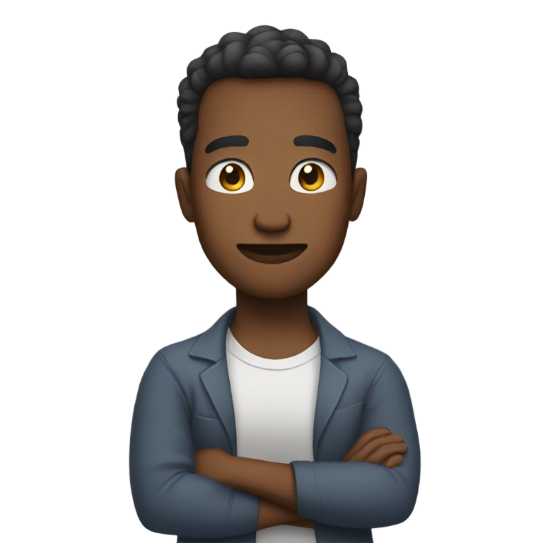 genmoji：人交叉双臂，脖子上生气