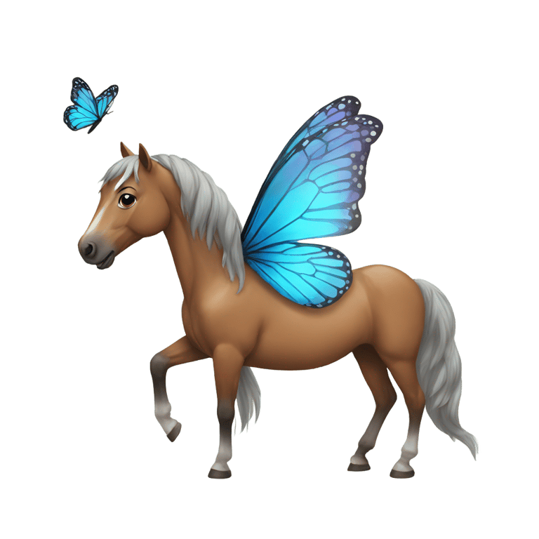 genmoji: Horse with butterfly wings