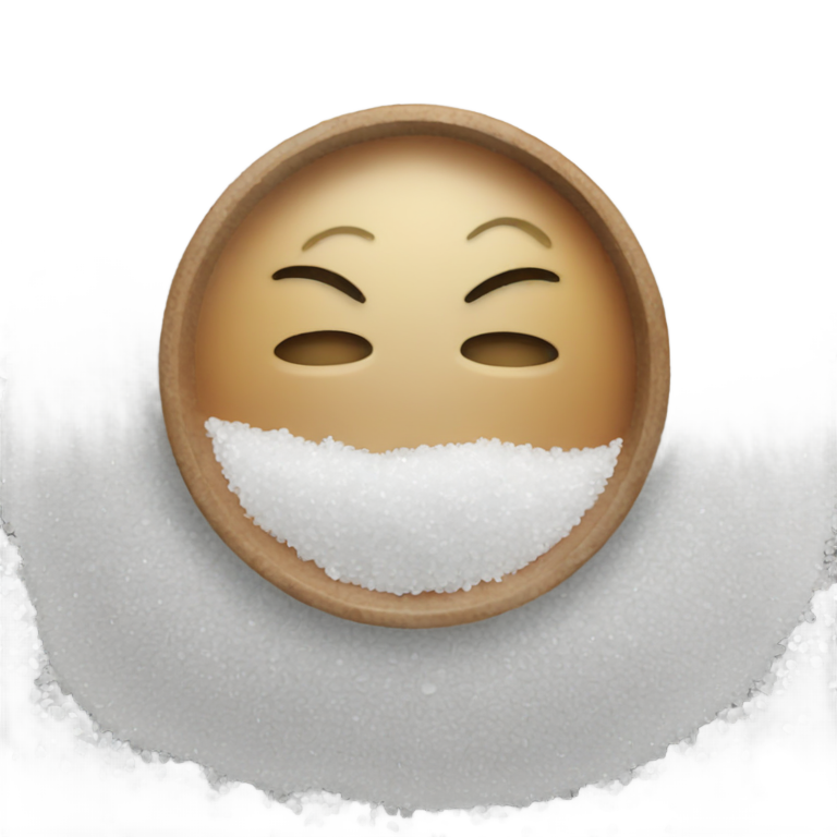 絵文字：Exited face with a pile of salt infront