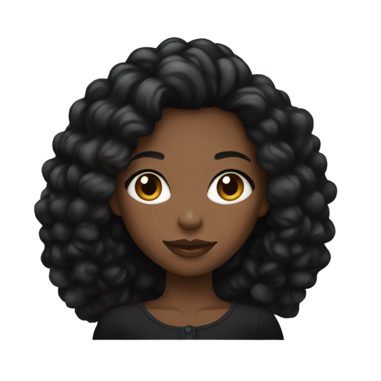 genmoji：美丽的黑人女孩，身着黑色服装
