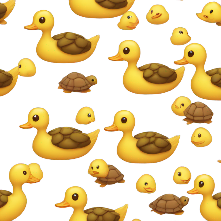 genmoji: duck turtle cute fantasy yellow brown