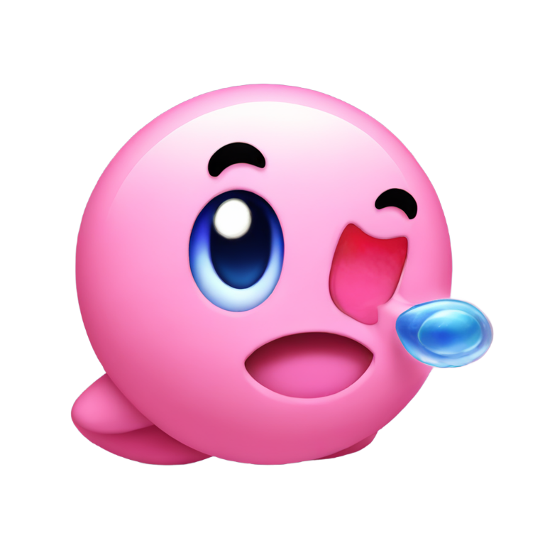 genmoji: Nintendo character Kirby inhaling