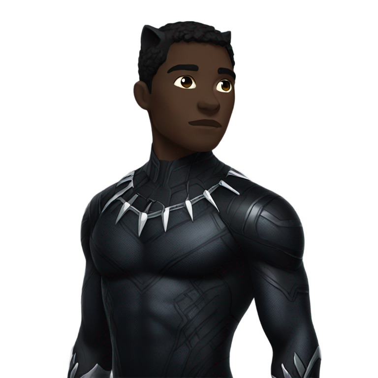 genmoji：a full-legth black panther from the side