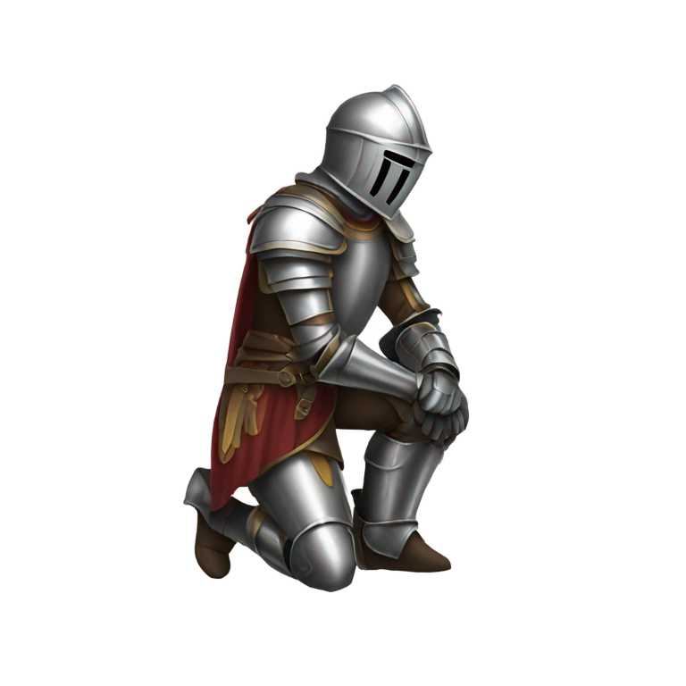 genmoji : Chevalier agenouillé
