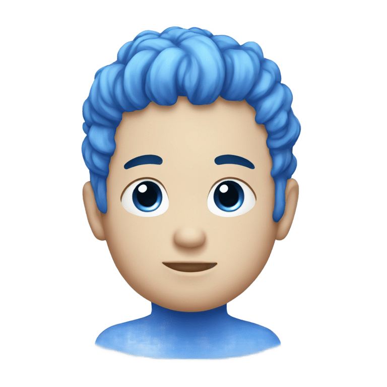 genmoji：蓝头发的小男孩