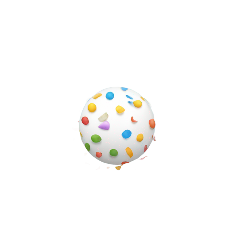 genmoji：confetti ball with white ball