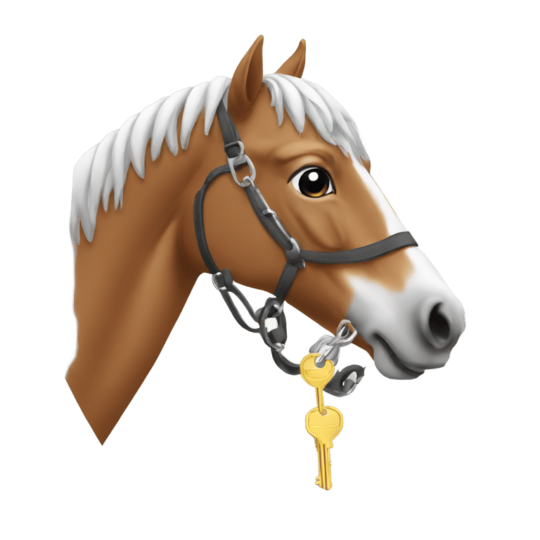 絵文字：Horse smelling a key
