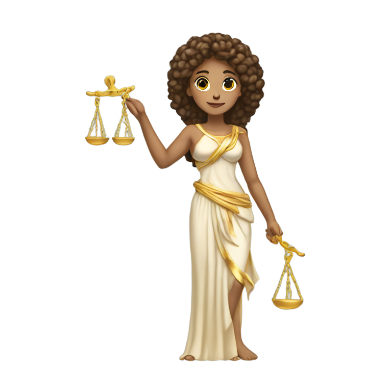 絵文字：light skinned goddess femida with scales of justice in her hands with