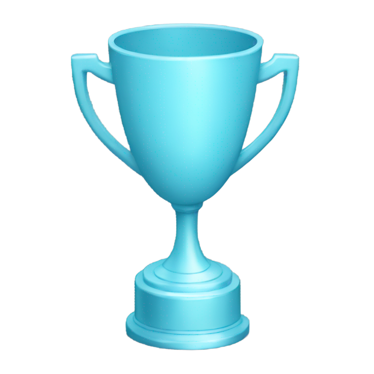 genmoji : Trophée bleu clair