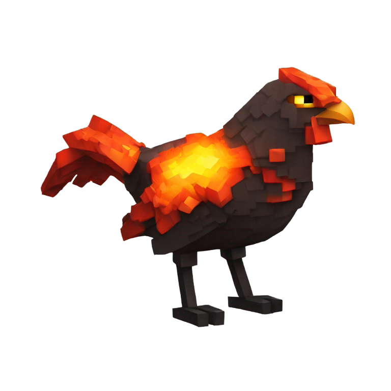 genmoji : Minecraft Lava chicken