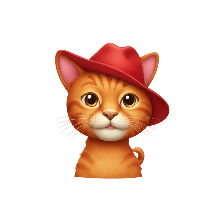 genmoji：红猫戴着帽子