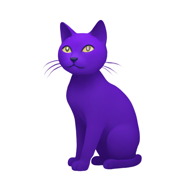 genmoji: A purple cat walk silhouette