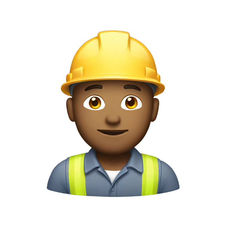 genmoji : Ouvrier de construction blanc