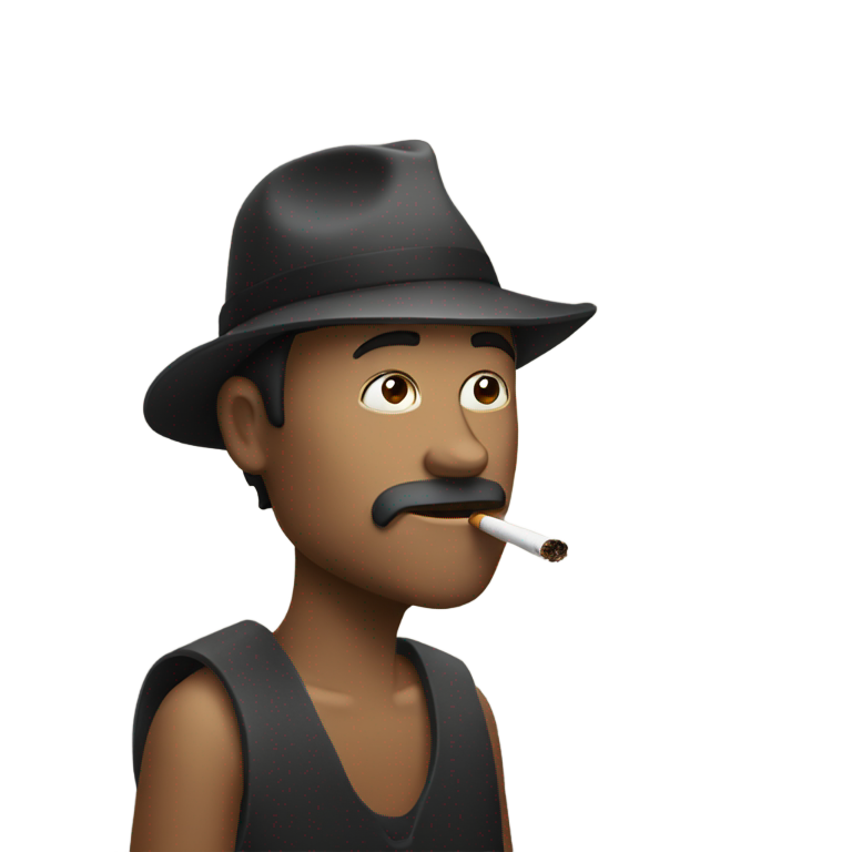 genmoji: Man smoking crack out of a crack pipe