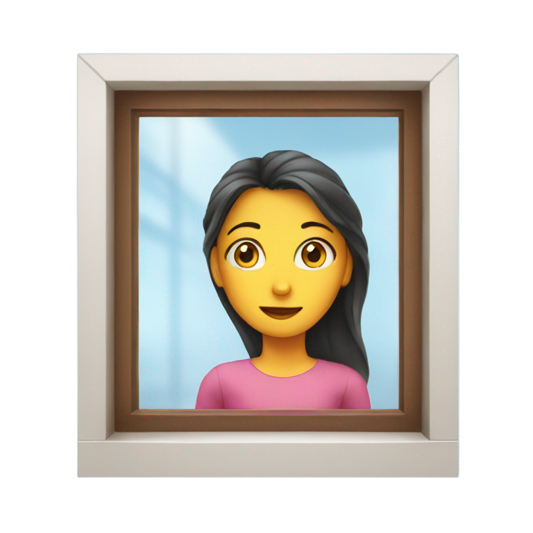 genmoji: Girl looking through window