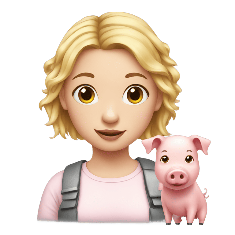 genmoji：girl and pig