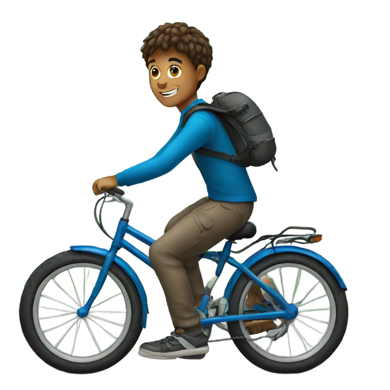 genmoji: a boy in a bike
