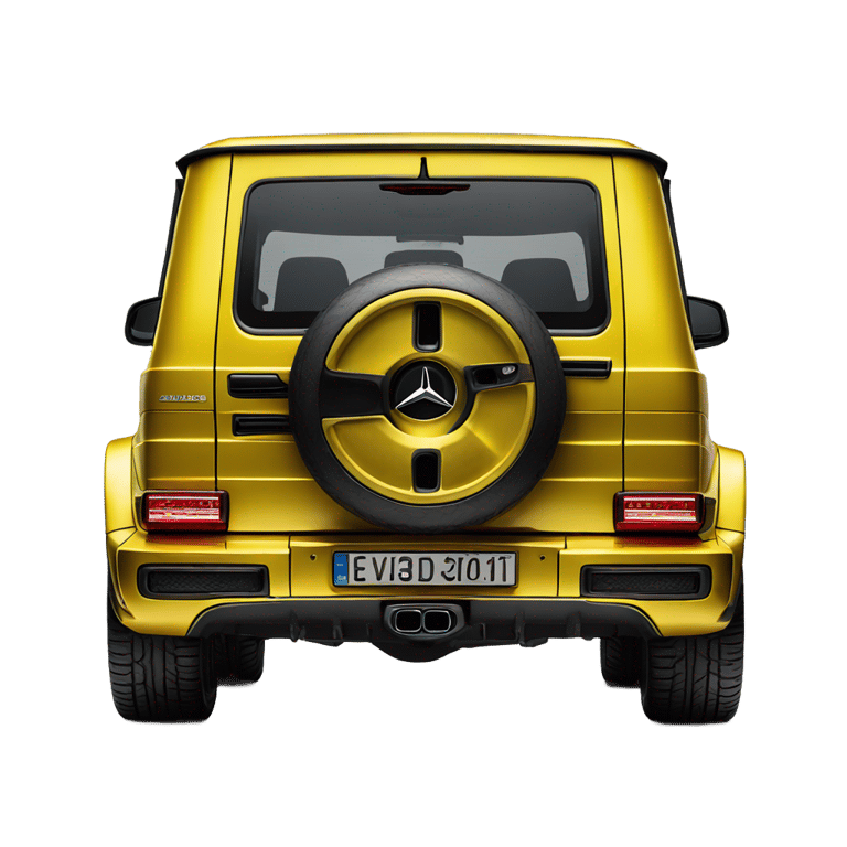 genmoji : Côté arrière, jaune brillant, Mercedes classe G AMG