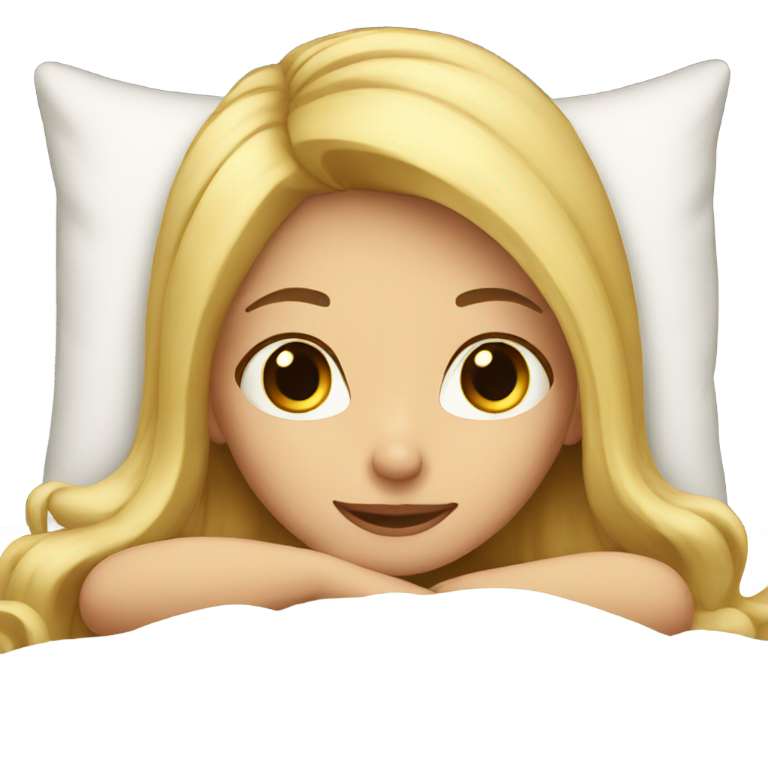 genmoji : Fille blonde allongée dans un lit
