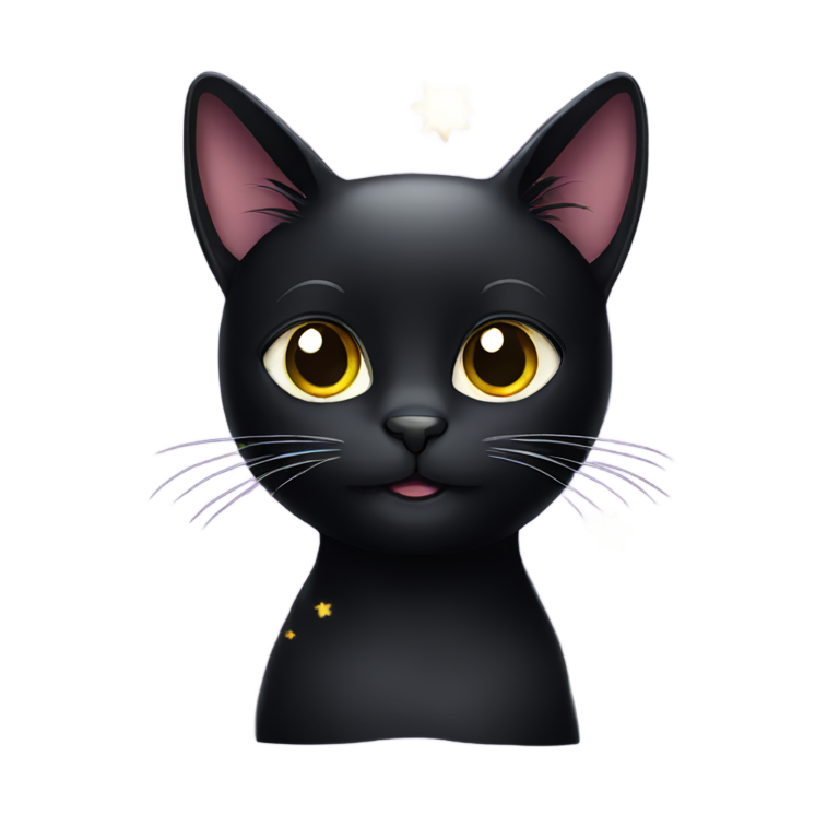 genmoji: Black cat with sparkles